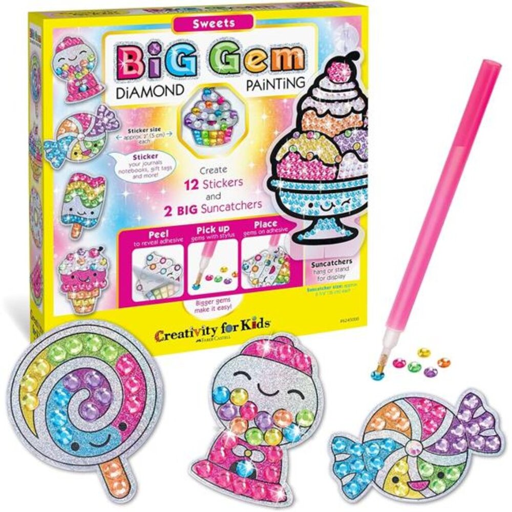 Creativity for Kids Big Gem Diamond Painting Kit: Sweets Stickers and Suncatcher